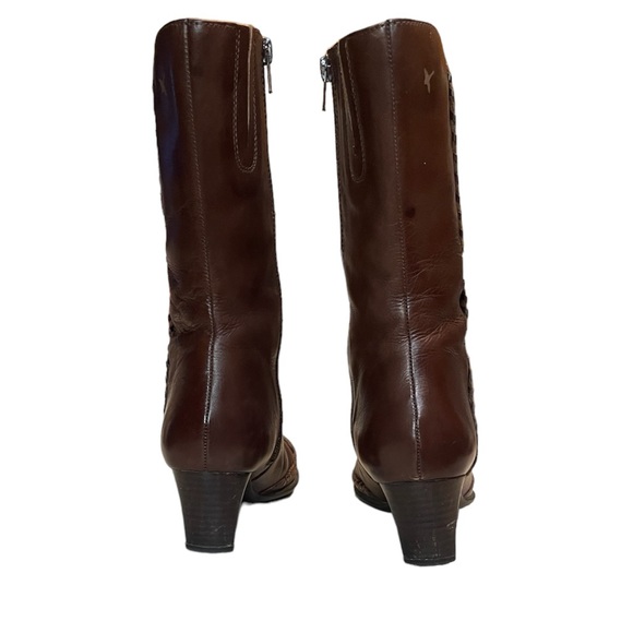 Pikolinos Brown Leather Whipstitch Mid Calve Boots Sz EU 39 or US 8.5 - Picture 4 of 12